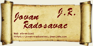Jovan Radosavac vizit kartica